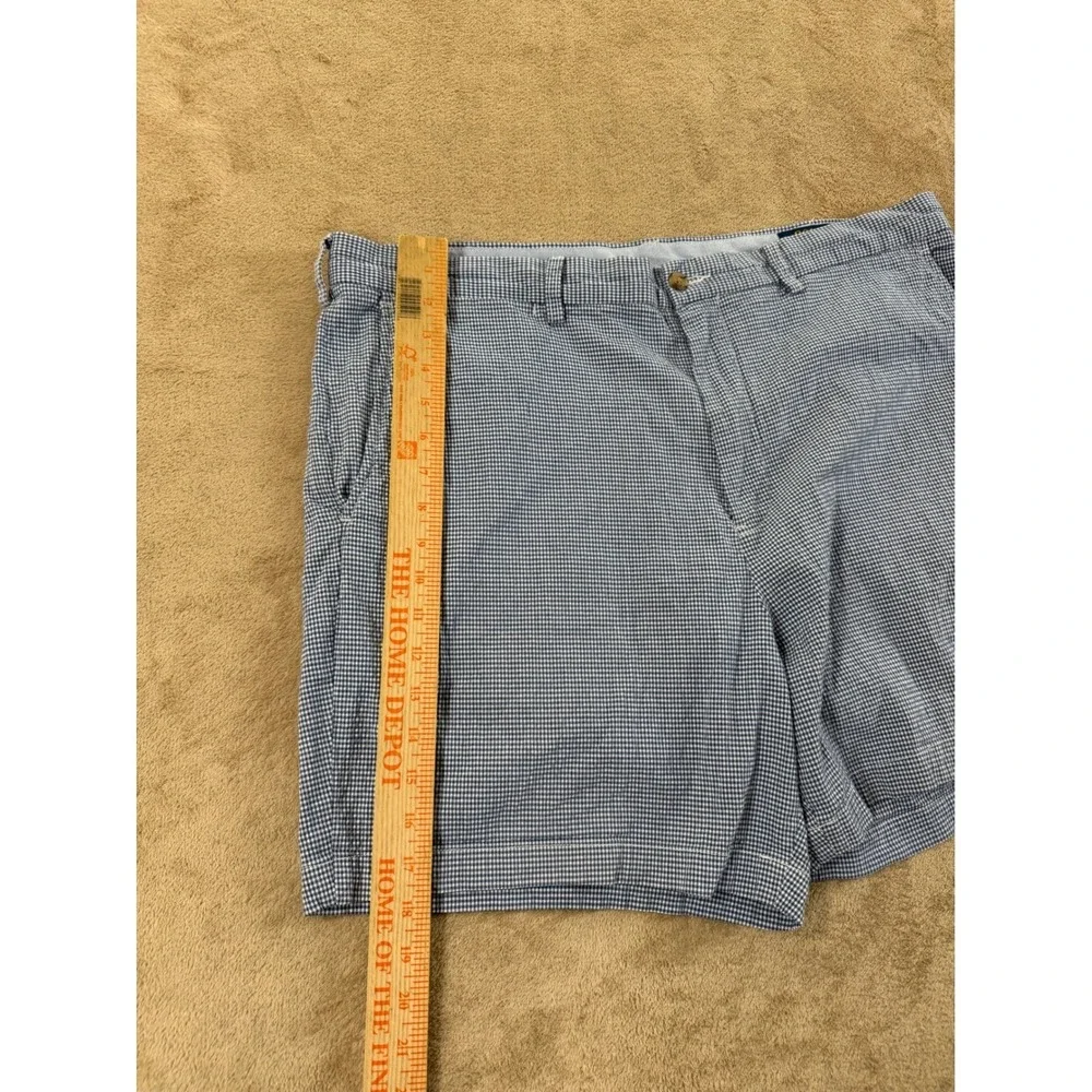 Polo Ralph Lauren shorts men 38 Blue Stretch Classic Plaid Check Houndstooth EUC